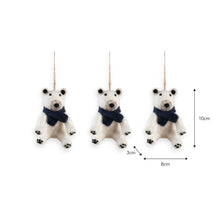 Load image into Gallery viewer, Felt Polar Bear Christmas Tree Decoration