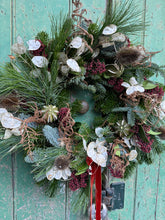 Load image into Gallery viewer, Handmade Skimmia and Dried Lunaria Wreath