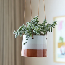 Load image into Gallery viewer, Red Stripe Hanging Plant Pot