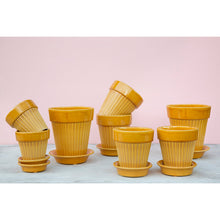 Load image into Gallery viewer, Simona Yellow Glazed Plant Pots - *Local Delivery or Local Pick Up Only*