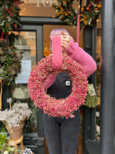 Load image into Gallery viewer, Dried Pink Pepperberry Wreath / Schinus Molle Wreath
