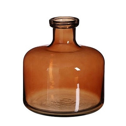 Amber Brown Glass Vase