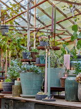 Load image into Gallery viewer, Dusty Green Glazed Plant Pot With Saucer

