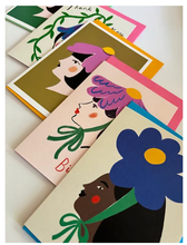 Load image into Gallery viewer, Flower Woman Happy Birthday Greeting Card
