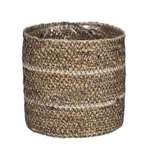 White Stripe Lined Baskets