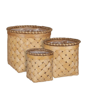 Woven Lined Plant Baskets