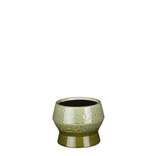 Load image into Gallery viewer, Green Glazed Zig Zag Plant Pots
