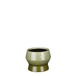 Green Glazed Zig Zag Plant Pots