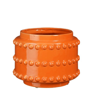 Orange Textured Dot Plant Pot - *Local Delivery or Local Pick Up Only*