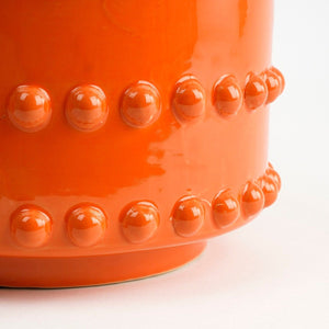 Orange Textured Dot Plant Pot - *Local Delivery or Local Pick Up Only*