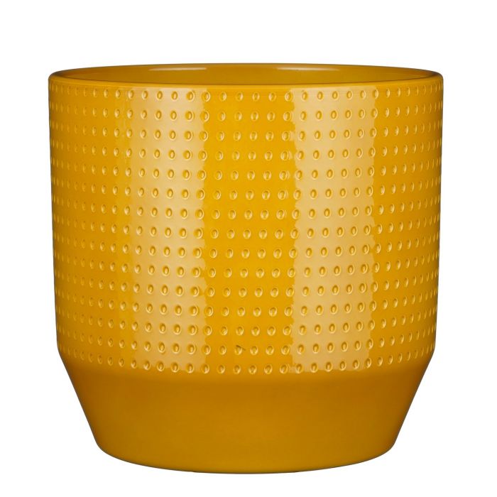Ochre Dot Textured Glazed Plant Pots - *Local Delivery or Local Pick Up Only*