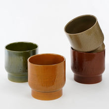 Load image into Gallery viewer, Linear Textured Glazed Plant Pots - *Local Delivery or Local Pick Up Only*
