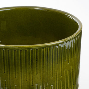 Linear Textured Glazed Plant Pots - *Local Delivery or Local Pick Up Only*