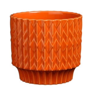 Orange Zig Zag Plant Pot - *Local Delivery or Local Pick Up Only*