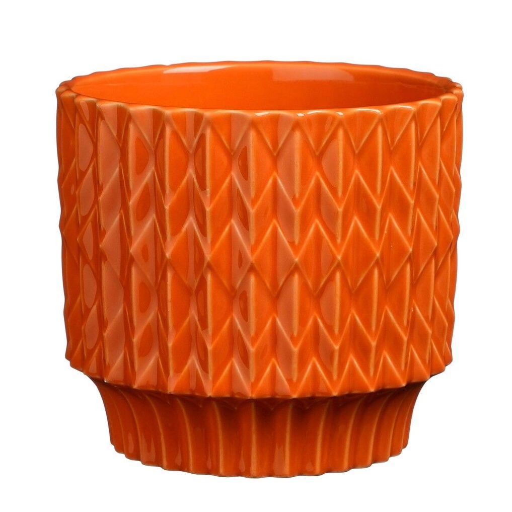 Orange Zig Zag Plant Pot - *Local Delivery or Local Pick Up Only*
