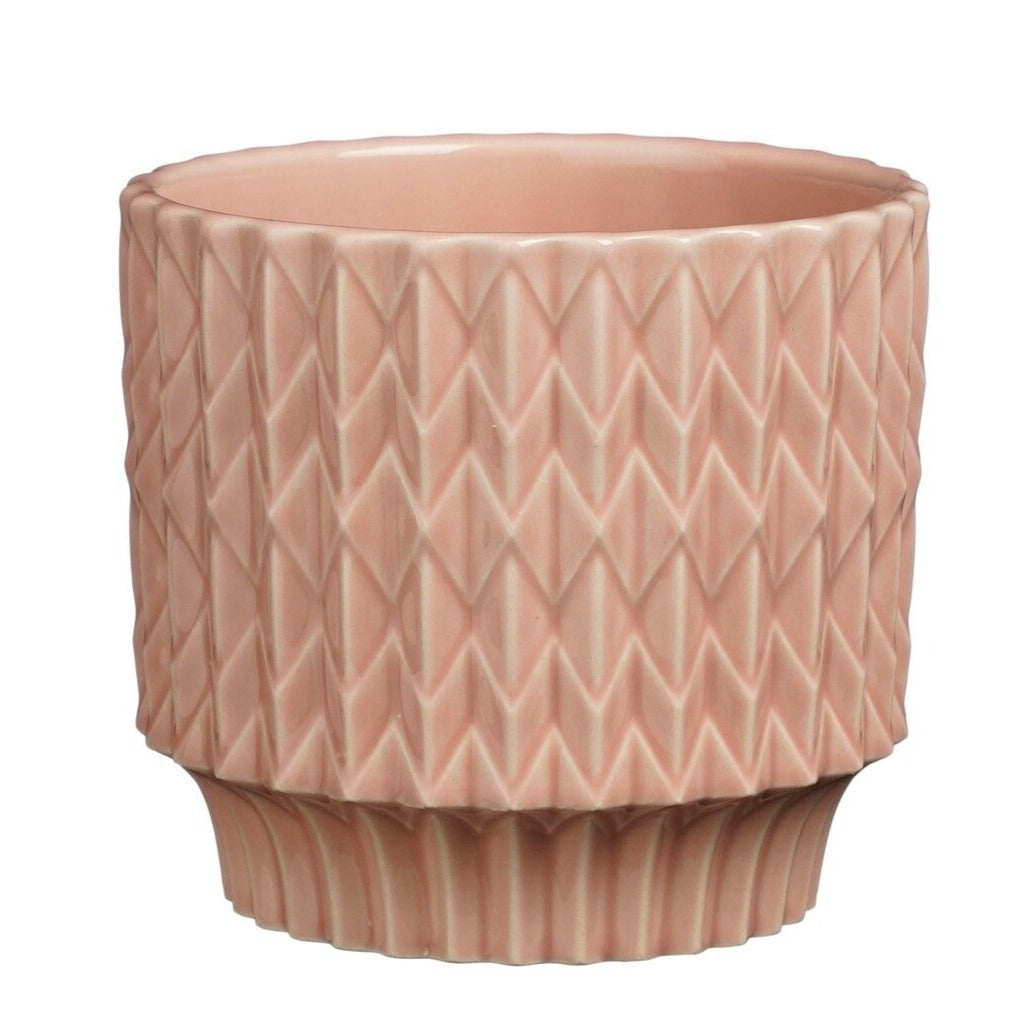 Pink Zig Zag Plant Pot