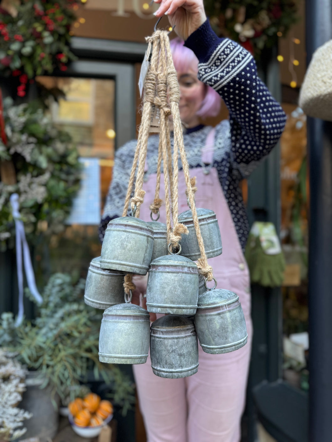 Large Set of 3 Bells on Rope