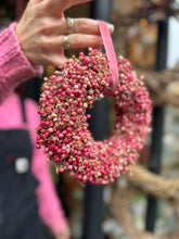 Load image into Gallery viewer, Dried Pink Pepperberry Wreath / Schinus Molle Wreath
