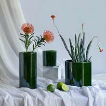 Load image into Gallery viewer, Romeo Green Glazed Plant Pots - *Local Delivery or Local Pick Up Only*
