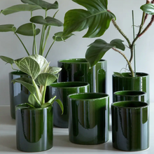 Load image into Gallery viewer, Romeo Green Glazed Plant Pots - *Local Delivery or Local Pick Up Only*
