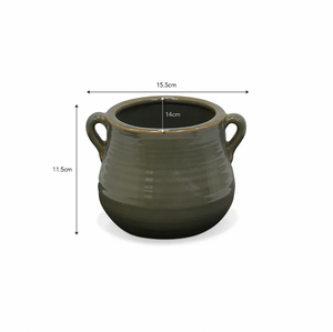 Pale Green Glazed Plant Pots With Handles - *Local Delivery or Local Pick Up Only*
