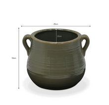 Load image into Gallery viewer, Pale Green Glazed Plant Pots With Handles - *Local Delivery or Local Pick Up Only*
