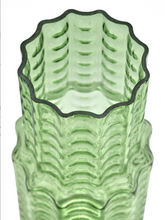 Load image into Gallery viewer, Green Glass Wave Vase

