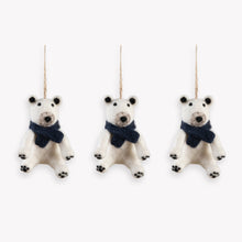 Load image into Gallery viewer, Felt Polar Bear Christmas Tree Decoration
