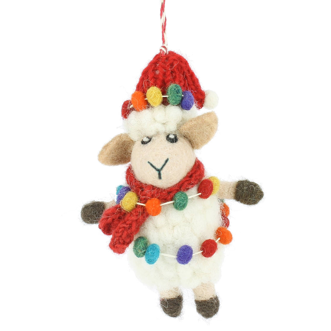 Felt Sheep Christmas Tree Decoration