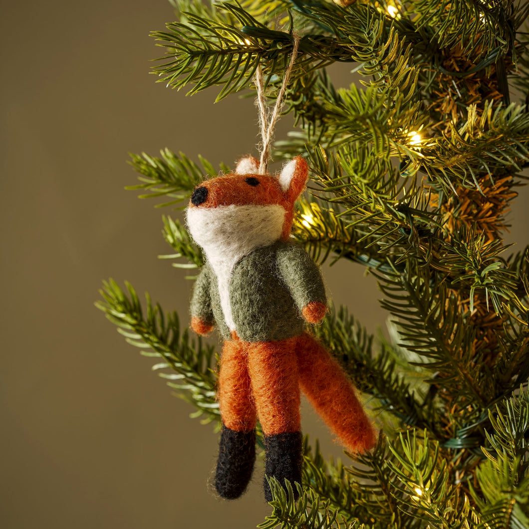 Felt Fox Christmas Tree Decoration