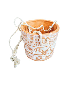 White Engraved Hanging Pot - *Local Delivery or Local Pick Up Only*