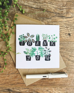 Katrina Sophia Potted Plants Thank You Card