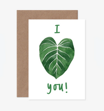 Load image into Gallery viewer, Katrina Sophia I Heart You Philodendron Card
