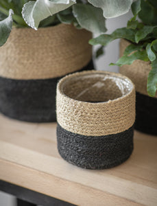 Monochrome Basket Plant Pots