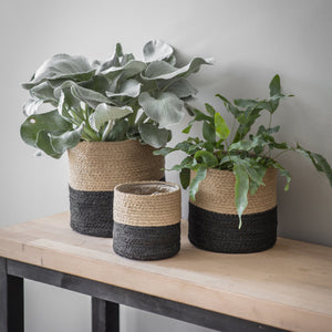 Monochrome Basket Plant Pots