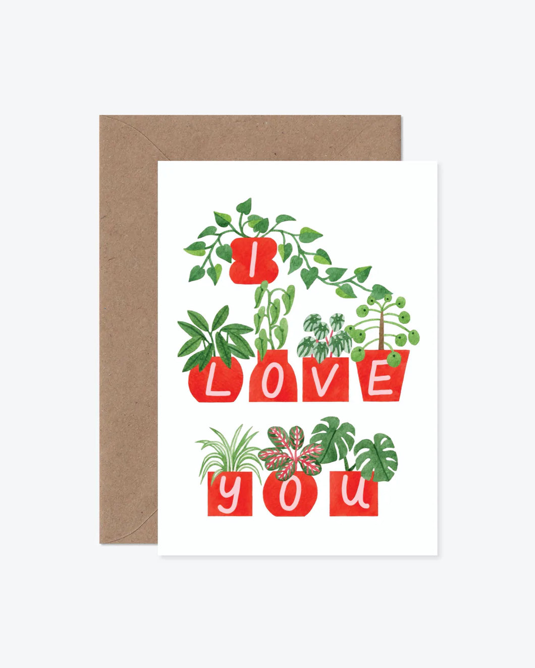 Katrina Sophia Potted Plants I Love You Card