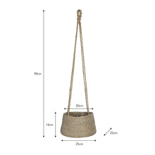 Load image into Gallery viewer, Large Tapered Hanging Plant Pot In Jute
