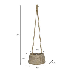 Large Tapered Hanging Plant Pot In Jute